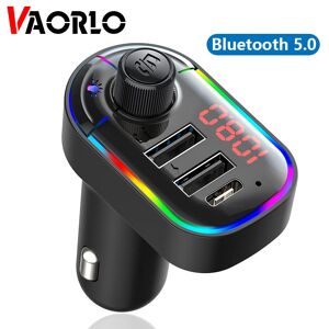 Vaorlo Bluetooth 5.0 Fm Autoladegerät Qc3.1 Schnellladung, Dual-Usb-Anschluss Mit Rgb-Atemlicht, Unterstützt U-Treiber, Freisprechanruf