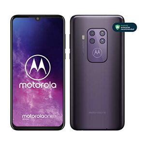 Motorola One Zoom Mit Alexa Hands-Free Smartphone (64-Zoll-Fhd+display Vierfach-Kamerasystem 128 Gb/4 Gb Android 9 Pie Dual-Sim-Smartphone ) Lila-Metallic + Headset + Schutzcover