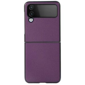 MOBILCOVERS.DK Samsung Galaxy Z Flip4 (5G) Hybrid Cover - Litchi tekstur - Lilla