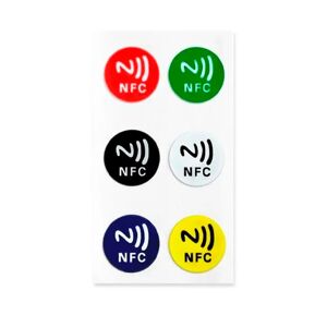 Light Solutions - NFC Tag Farvet Klistermærker - NTAG213 - 6 Stk