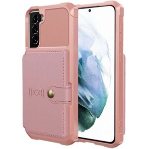 SKALO Samsung S22 stødsikkert cover med pung - Pink Pink