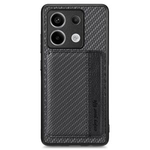 SKALO Xiaomi Redmi Note 13 Pro 5G Carbon Fiber Cover med korthol Black