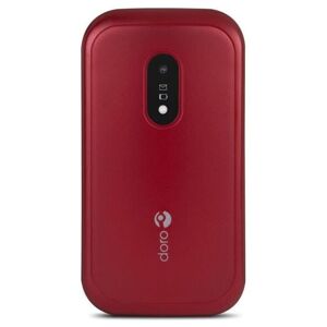 Doro 6040 Téléphone mobile a clapet pour senior - Large afficheur - Touche d'assistance avec géolocalisation GPS - Rouge et blanc - Neuf