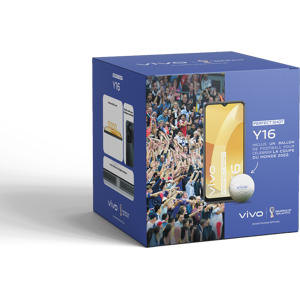 Pack Smartphone Vivo Y16 128Go Noir et Ballon Vivo Coupe du Monde - Publicité