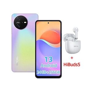 Oscal Tiger 12 Téléphone Portable Débloqué 6,78 24Go+256Go 64MP 5000mAh Android 13 NFC Violet avec Ecouteur Bluetooth HiBuds5(Blanc) - Publicité