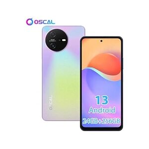 Oscal Smartphone Débloqué Tiger 12 6,78 pouces 24Go+256Go/SD 1To Caméra 64MP 5000mAh Android 13 NFC Dual SIM GPS - Violet - Publicité