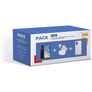 PACK V21 128Go Bleu Nuit 5G + Ecouteurs Vivo TWS 2e Blanc - Publicité