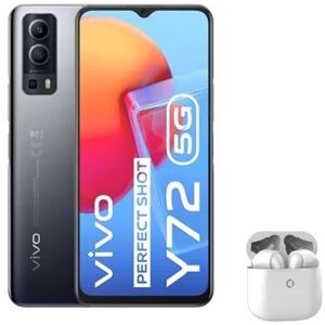 Pack Smartphone Vivo Y72 5G 128 Go Noir + Ecouteurs sans fil Echo Pods Air Blanc - Neuf - Publicité