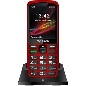 Konrow Senior 280 (Écran 2.8'' - Double Sim - Avec Station de charge) Rouge - Publicité