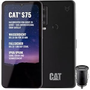 Caterpillar Cat S75 – Smartphone 5G Robuste avec Connexion Satellite IP68 & IP69K, MIL Spec 810H, écran FHD+ 120 Hz Super Lumineux de 6,58", Octa Core 2 GHz, Batterie 5000 mAh, 6 Go/128 Go, Android 12 – Noir - Publicité