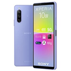 Sony Xperia 10 IV Smartphone Android, Téléphone Portable 6 Pouces 21:9 Wide OLED Camera 3 Objectifs Prise Jack 3.5 mm 6Go RAM 128Go Stockage Double SIM Hybride (Violet) - Publicité