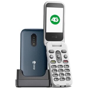 Doro 2820 4G Téléphone Portable à Clapet Débloqué pour Seniors Grandes Touches Parlantes Caméra Bluetooth Touche d'Assistance Téléphone Portable Basique sans Internet (Bleu/Blanc) - Publicité