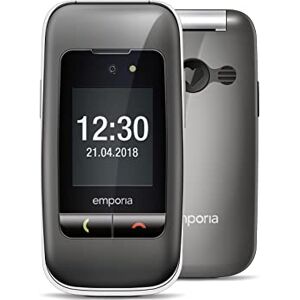 Emporia One   Téléphone portable senior   Téléphone à clapet sans contrat   Téléphone portable avec bouton d'appel d'urgence   Écran 2,4 pouces   Gris sidéral, gris/argent - Publicité