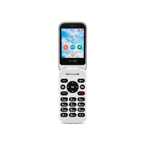 Doro 7080 Téléphone Portable 4G Double écran à Clapet pour Seniors avec GPS, Facebook, Whatsapp pour Les Appels Vidéo et Socle Chargeur Inclus (Noir) [Version Française]  7080 Graphite/White - Publicité