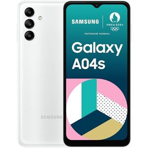 Samsung Galaxy A04S, Téléphone Mobile 4G 6,5", 32GB, Carte SIM Non Incluse, Android, Version FR, Blanc - Publicité