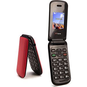 TTfone TT140 Téléphone Portable débloqué (1.77pouces, la cliquenaude Flip Pliant) (Rouge) - Publicité