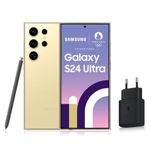 Samsung GALAXY S24 Ultra, Smartphone Android 5G, 1 To, Chargeur secteur rapide 25W inclus [Exclusivité Amazon], Smartphone déverrouillé, Ambre, Version FR - Publicité