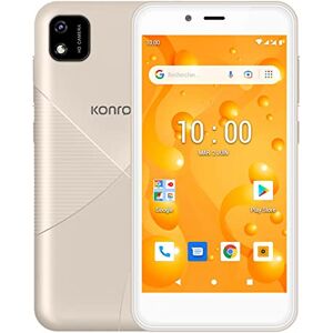 Konrow Soft 5P Smartphone 4G avec Écran 5'' et Mémoire de 16Go Extensible à 64Go Téléphone Mobile Double SIM avec Caméra Arrière de 5Mp, Avant de 2MP Android 11 Go Or - Publicité