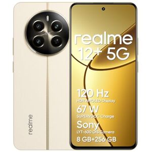 realme 12+ Smartphone 5G, 8+256GB, Appareil photo Portrait Sony LYT-600 avec OIS, Processeur Dimensity 7050 5G, Écran AMOLED 120 Hz fluide, SUPERVOOC 67 W, d’une batterie puissante de 5 000 mAh, Beige - Publicité