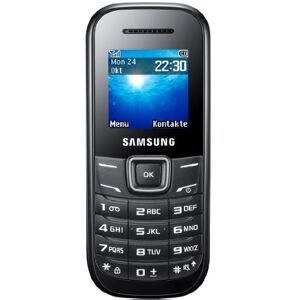 Samsung E1200I Téléphone portable débloqué 2G (Ecran : 1,52 pouces 1 Mo Simple SIM) Noir - Publicité