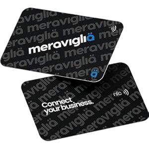 Meraviglia NFC Digital Business Card   Share your NFC card data via mobile phone   Personnalisez votre carte business NFC   iPhone & Android (Black) - Publicité