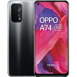 Oppo A74 5G – 6 Go de RAM et 128 Go + Stockage Extensible sans Carte SIM Smartphone (écran 6,5", Batterie 5000 mAh, Appareil Photo 48 MP, taux de rafraîchissement 90 Hz) – Noir Fluide - Publicité