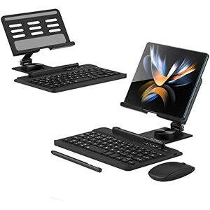 Hesupy Galaxy Z Fold 4/Fold 3 Clavier sans Fil + Bluetooth Souris + Stylet Tactile + Support Rotatif Pliable Set pour Samsung Galaxy Z Fold 4/Fold 3 Ensemble de 4 Pièces (Noir) - Publicité