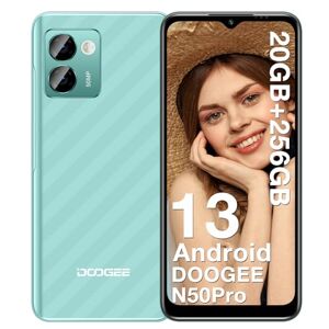 DOOGEE N50 Pro Telephone Portable 20GO RAM+256GO ROM, Smartphone Android 13, Caméra AI 50MP, 6.52 Pouces HD+, TF 1TB, Batterie 4200mAh 18W, Widevine L1 4G,Vert - Publicité