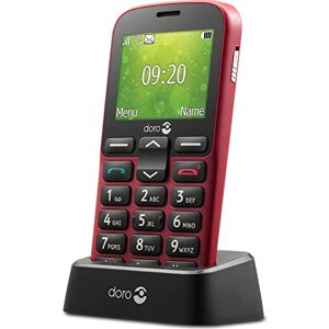 Doro 1380 Téléphone Portable 2G Dual SIM Débloqué pour Seniors avec Grandes Touches, Caméra, Touche d'Assistance et Socle Chargeur [Version Française] (Rouge) - Publicité