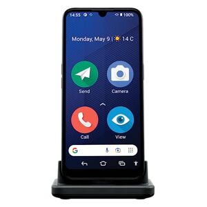 Doro 8200 4G Smartphone Débloqué Seniors Téléphone Portable Résistant à l'eau Triple Caméra 16MP Écran 6.1" Touche Assistance avec GPS Son Clair Socle Chargeur [vers. Française] (Blue) - Publicité