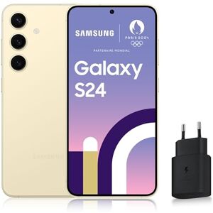 Samsung GALAXY S24, Smartphone Android 5G, 256 Go, Chargeur secteur rapide 25W inclus [Exclusivité Amazon], Smartphone déverrouillé, Crème, Version FR - Publicité