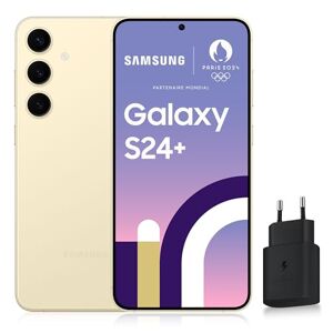 Samsung GALAXY S24 +, Smartphone Android 5G, 256 Go, Chargeur secteur rapide 25W inclus [Exclusivité Amazon], Smartphone déverrouillé, Crème, Version FR - Publicité