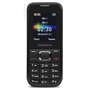 Swisstone SC 230 Téléphone Portable avec Double SIM, miniSIM, réveil, Calendrier, Batterie au Lithium, GSM 4,5 cm (1,77") Noir - Publicité