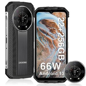 DOOGEE S110 [2023] Telephone Portable Incassable,22GB+256GB (TF 2TB),6,58'' FHD+ 120Hz,Android 13 Smartphone Incassable,10800mAh Batterie 66W,50MP Caméra,Helio G99,OTG/GPS/NFC/IP68/IP69K Argent - Publicité
