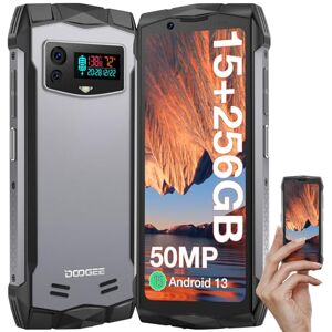 DOOGEE Smini Telephone Portable Incassable, Helio G99 15GB+256GB/TF 1TB, 50MP Double Caméra AI+ 4.5" QHD Petit Smartphone Incassable, 3000mAh，OTG/GPS/NFC/Face ID/Empreinte Digitale/IP68/ IP69K - Publicité