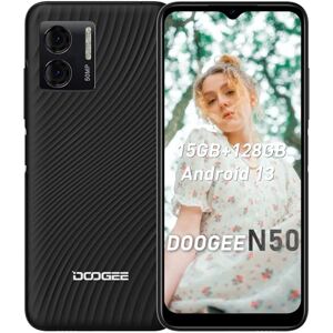 DOOGEE Telephone Portable, Smartphone N50 Android 13, Téléphone Portable Smart PA K9 Amplifier+6.52" HD+Écran Goutte,15 Go+128 Go/1To, Octa Core 4200mAh 50MP+2MP, Dual 4G Nano SIM/Face ID/OTG - Publicité