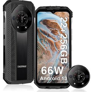 DOOGEE S110 Telephone Portable Incassable, 22GB+256GB (TF 2TB), 6,58" FHD+ 120Hz, Android 13 Smartphone Incassable, 10800mAh Batterie 66W, 50MP Caméra, Helio G99, OTG/GPS/NFC/ IP68/ IP69K - Publicité