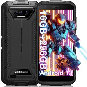 DOOGEE S41 Max Telephone Portable Incassable, 16GB+256GB(TF 1TB) Android 13, Octa Core 6300mAh Smartphone Incassable, IP68 Étanche 5.5” HD+ /13MP+8MP/NFC/4G Double SIM/OTG/GPS, Noir - Publicité