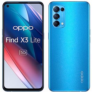 Oppo Find X3 Lite Smartphone 5G Débloqué Téléphone 5G 128 Go 8 Go de RAM Écran 90 Hz Batterie 4300 mAh Capteur Photo Ultra HD 64 MP USB-C Android 10 Bleu Astral - Publicité