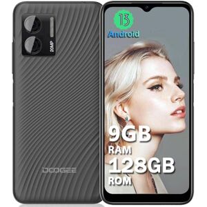 DOOGEE N50S Telephone Portable (2024), 9GB RAM + 128GB ROM Android 13 Smartphone, 20MP Caméra Octa-Core, Écran 6.52” HD+, 4200mAh, Dual SIM 4G/Widevine L1/Face ID/OTG/GPS/3.5mm Jack Noir - Publicité