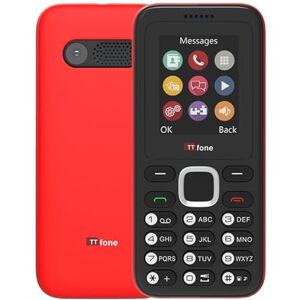 TTfone TT150 Téléphone Portable Basique Débloqué avec Bluetooth, Batterie Longue Durée, Double SIM avec Appareil Photo et Jeu, Facile à Utiliser, Robuste et Léger (Red) - Publicité