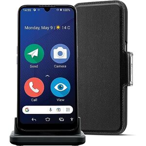 Doro 8200 Plus 4G Smartphone Débloqué Seniors Téléphone Portable Résistant à l'eau Triple Caméra 16MP Écran 6.1" Touche Assistance avec GPS Etui Socle Chargeur [vers. Française] (Blue) - Publicité