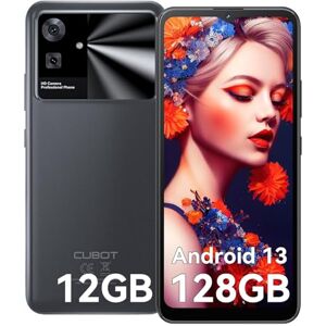 CUBOT Note 21 Smartphone 12Go RAM 128Go ROM 1TB Extend 6.56'' HD 90Hz Écran Android 13 Téléphone Portable 50MP Caméra 5200mAh 4G Double SIM Octa-Core/Face ID/GPS/OTG Classique Noir - Publicité