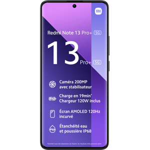 Xiaomi Redmi Note 13 Pro+ 16,9 cm (6.67") Double SIM 5G USB Type-C 8 Go 256 Go 5000 mAh Noir - Publicité