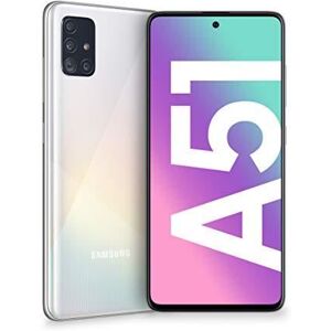 Samsung Galaxy A51 - 4G smartphone - double SIM - RAM 4 Go / Mémoire interne 128 Go - microSD slot - écran OEL - 6.5" - 2400 x 1080 pixels - 4x caméras arrière 48 MP, 12 MP, 5 MP, 5 MP - front camera 32 MP - blanc écrasé prisme Blanc écrasé prisme - Publicité