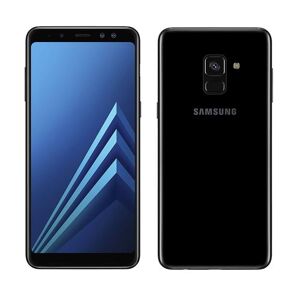Samsung Galaxy A8 (2018) - 4G smartphone - double SIM - RAM 4 Go / Mémoire interne 32 Go - microSD slot - écran OEL - 5.6" - 2220 x 1080 pixels - rear camera 16 MP - 2x front cameras 16 MP, 8 MP - noir Noir - Publicité