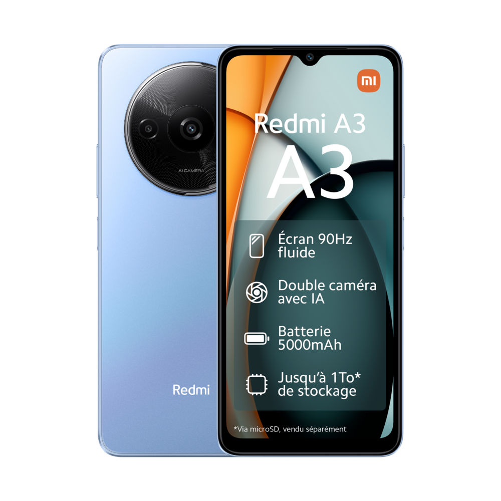 Smartphone Xiaomi Redmi A3 128Go 4G Bleu