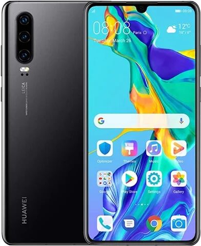 Refurbished: Huawei P30 6GB+128GB Black, Unlocked C