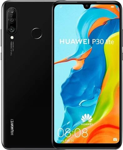 Refurbished: Huawei P30 Lite 4GB+128GB Midnight Black, 3 C