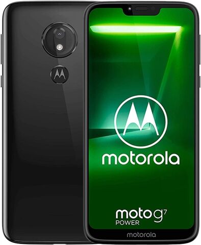 Refurbished: Motorola Moto G7 Power (XT1955) Dual Sim 64GB Ceramic Black, Unlocked B